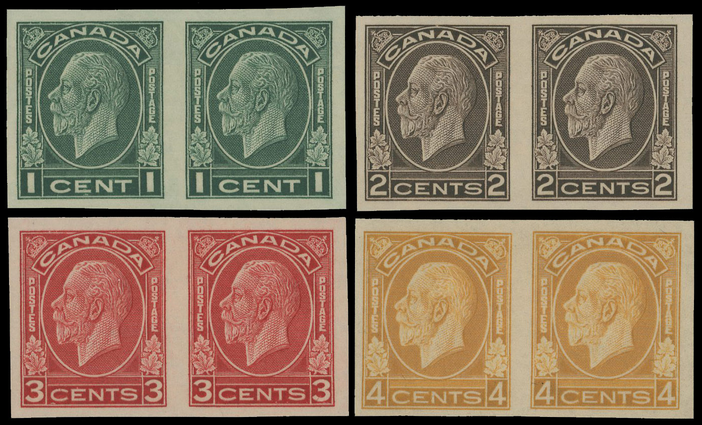 Canada 1932-33 Medallion set of 7 imperforate pairs