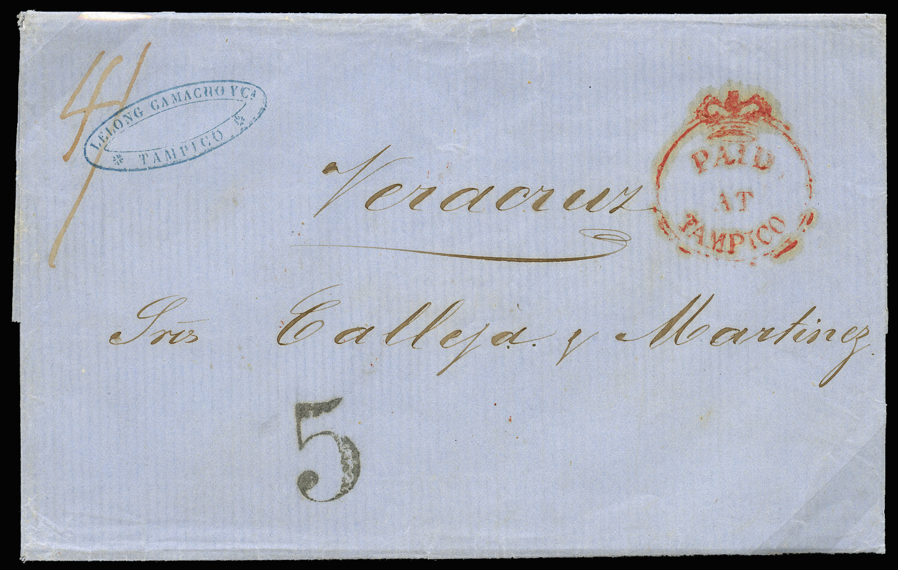GB 1856  SGCC1 Cover - Tampico Crowned Circle