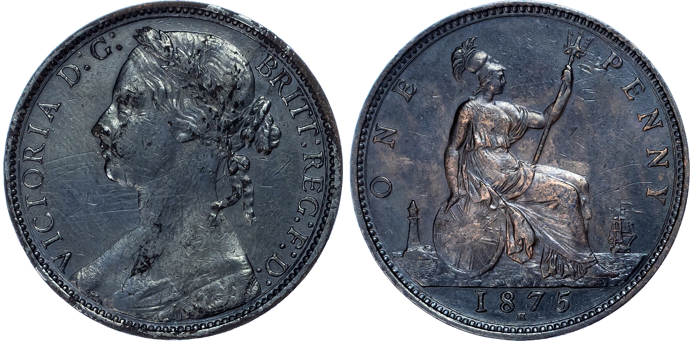 Victoria (1837-1901), Penny, 1875 H