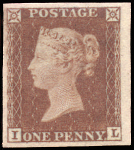 GB SG 8 1841 1d red-brown Plate 141 imprimatur