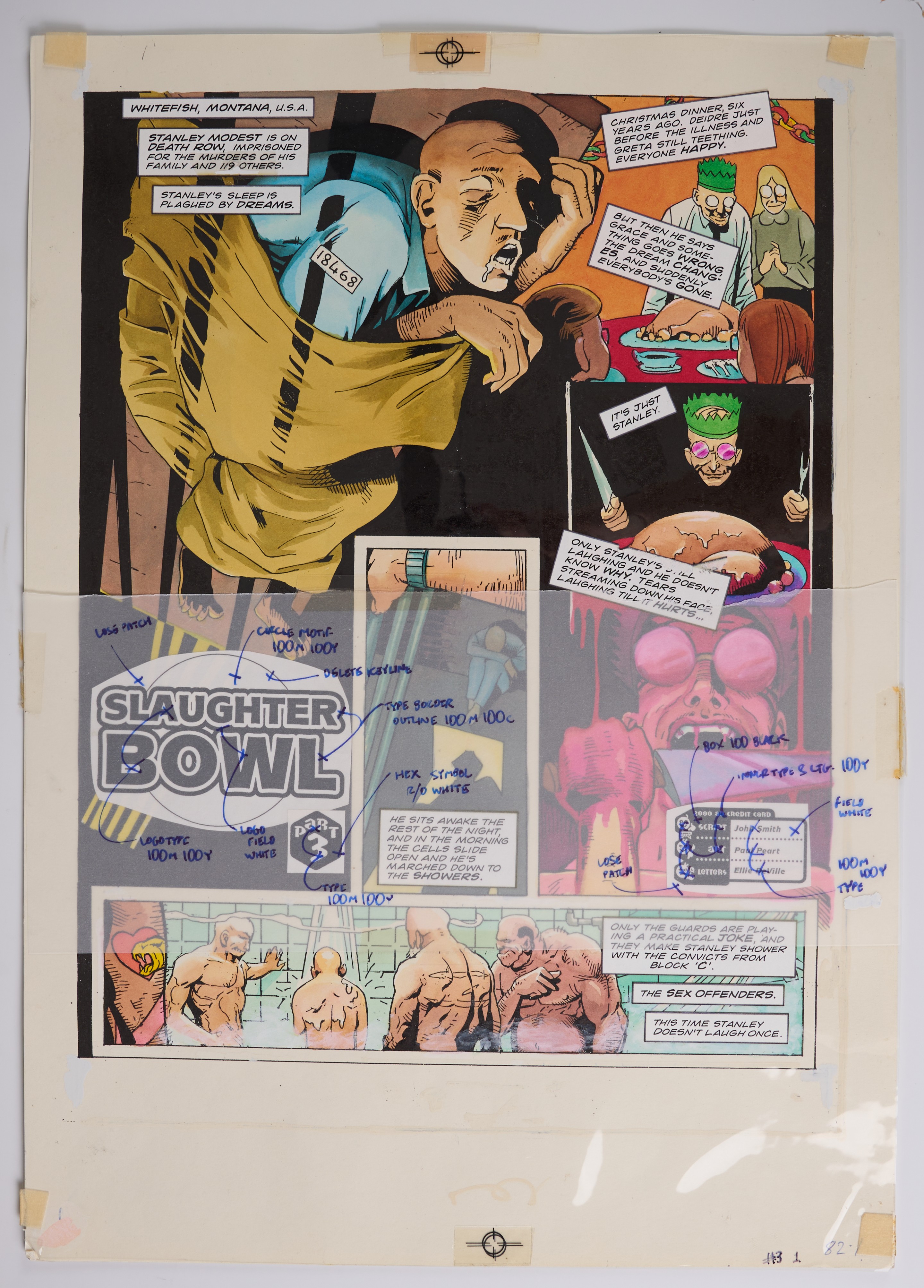 Paul Peart 2000 AD Prog #844 Slaughter Bowl Part 3 Colour Full Story Pages (Fleetway, 1993) Total 6
