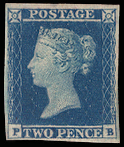 GB SG 15aa 1851 2d violet-blue mint