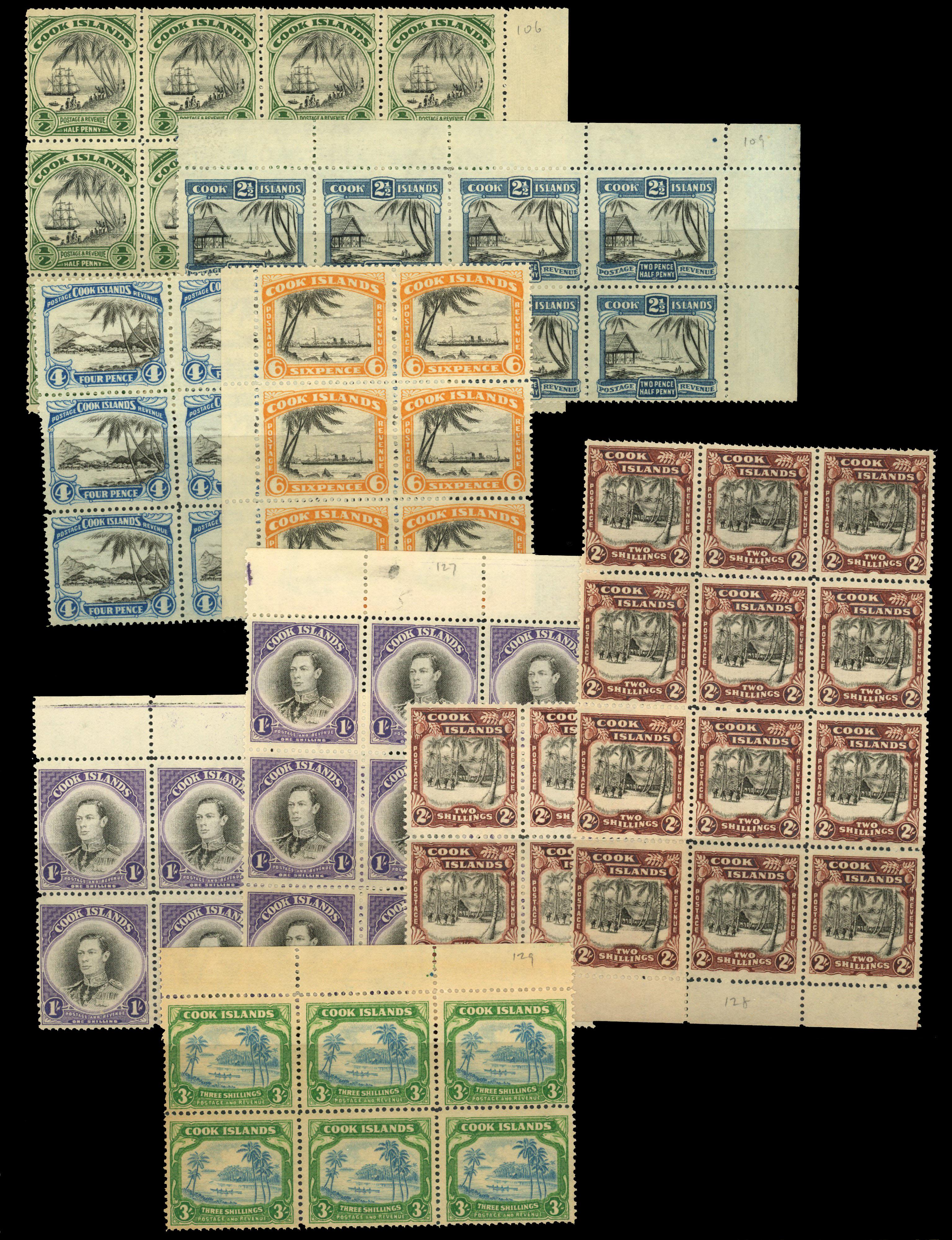 Cook Islands SG 106/145 blocks mint
