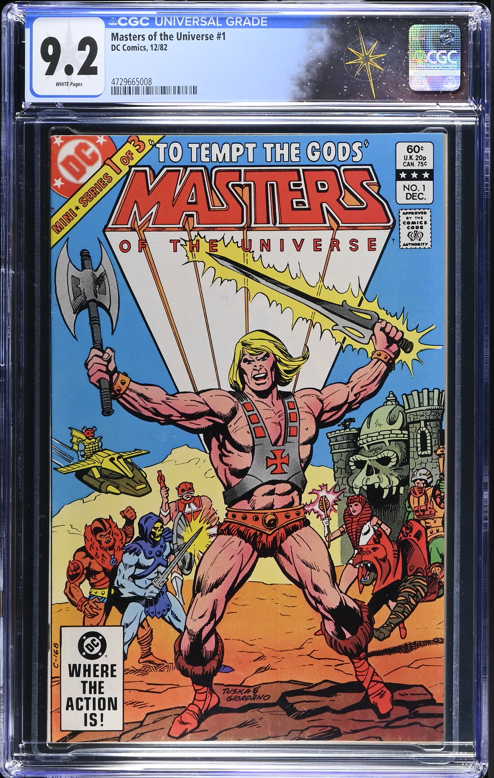 Masters Of the Universe #1 CGC 9.2 1st Full Comic of Master of the Universe (DC Comics, 1982) White Pages