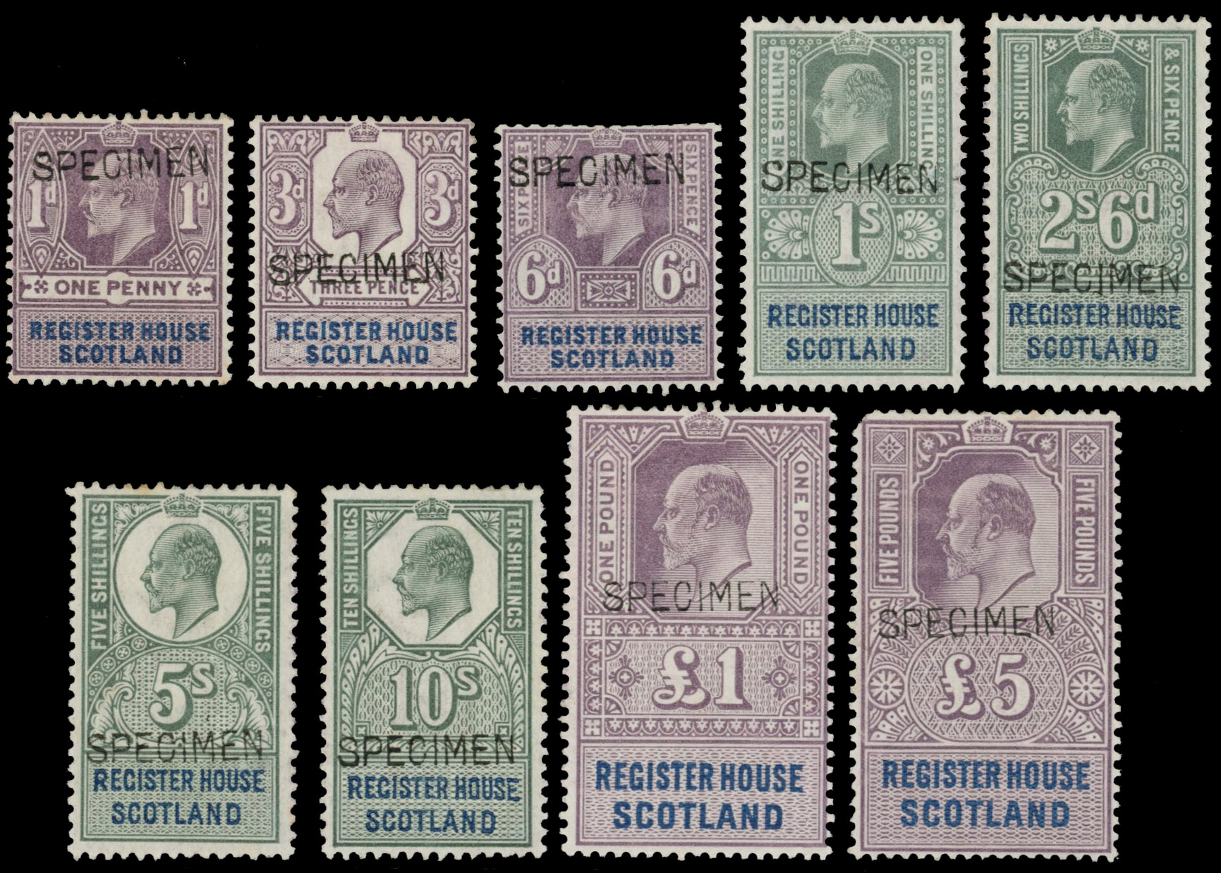 Scotland Register House 1902 set Specimen