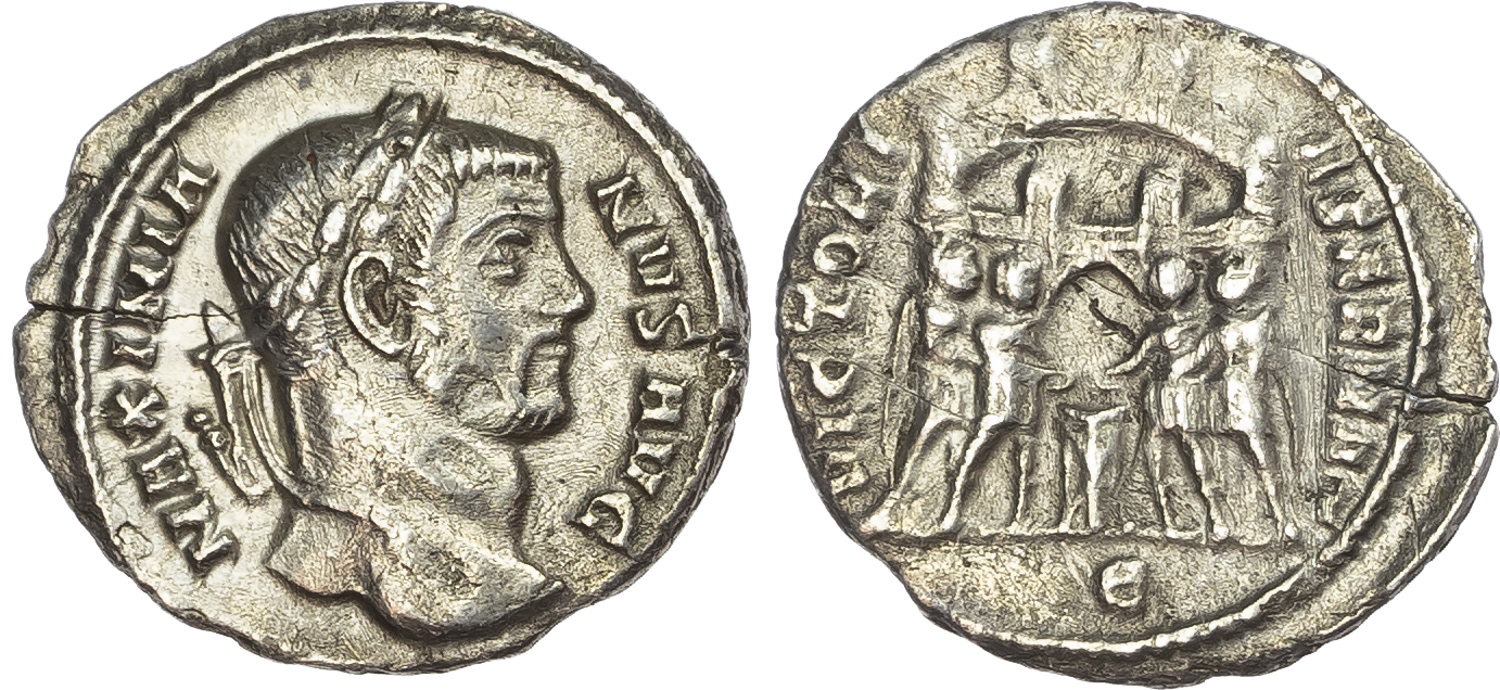 Maximian, First Reign (AD 286-305) AR Argenteus, Rome, AD 297-298, 2.75g.