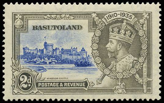 BASUTOLAND SG 12g 1935 SJ 2d DOT TO LEFT OF CHAPEL LPOG