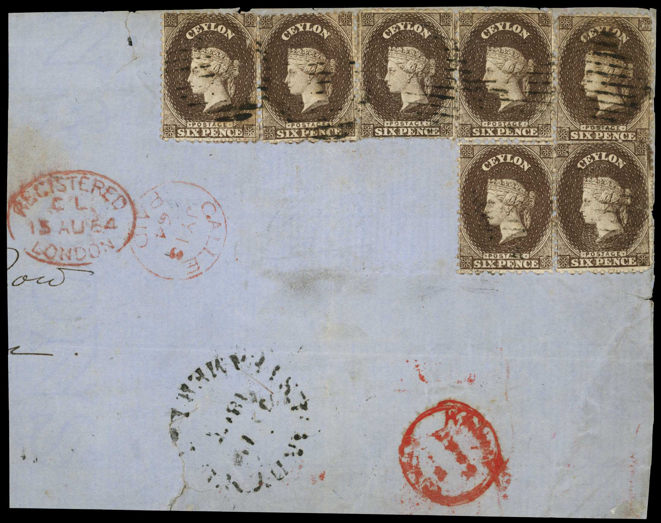 POSTAL HISTORY: 1864 large piece with...