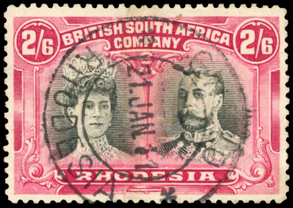 SG 157 2s6d grey-black and rose-carmine, Gwelo cds