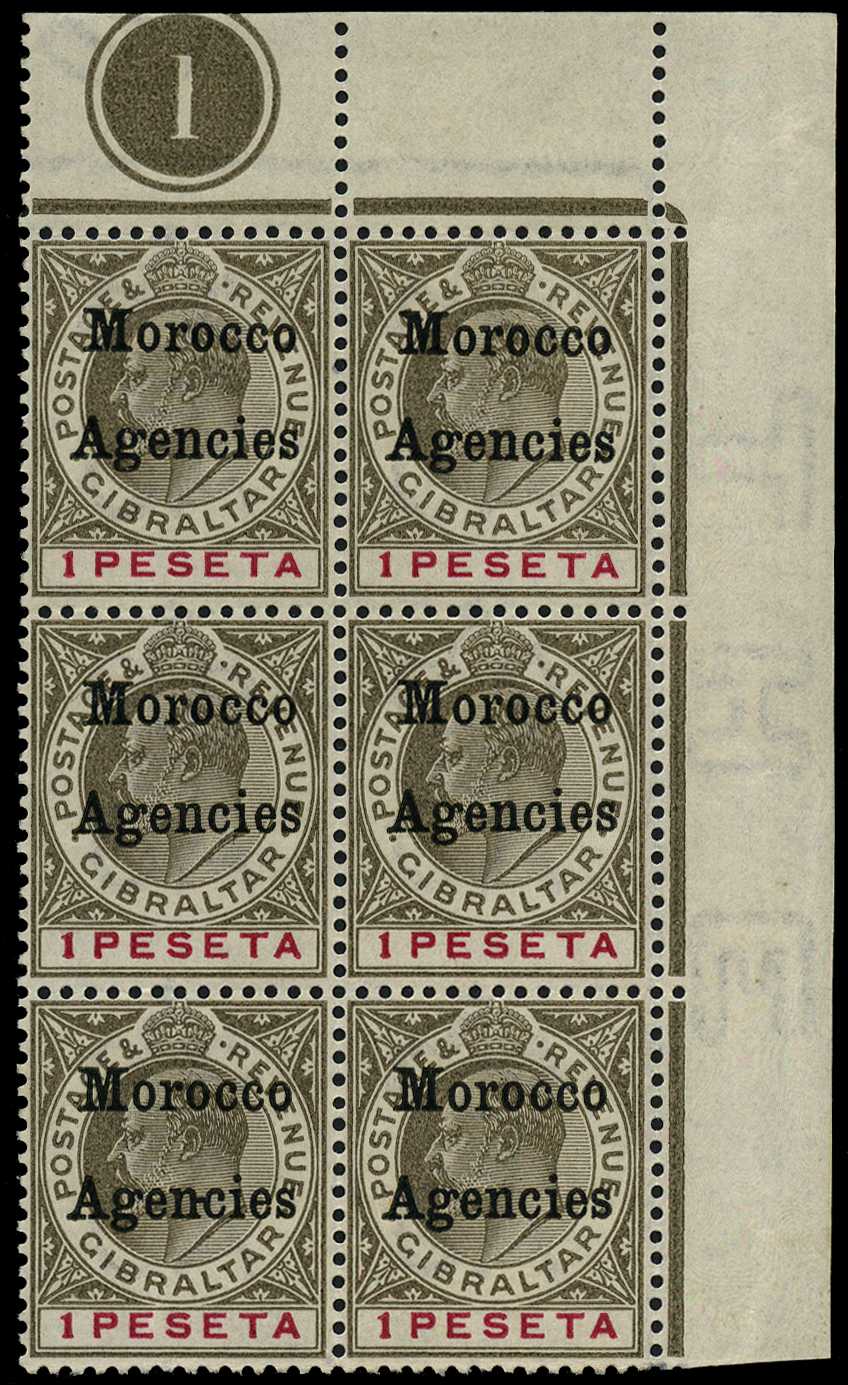 Gibraltar period. 1905 1p black and...
