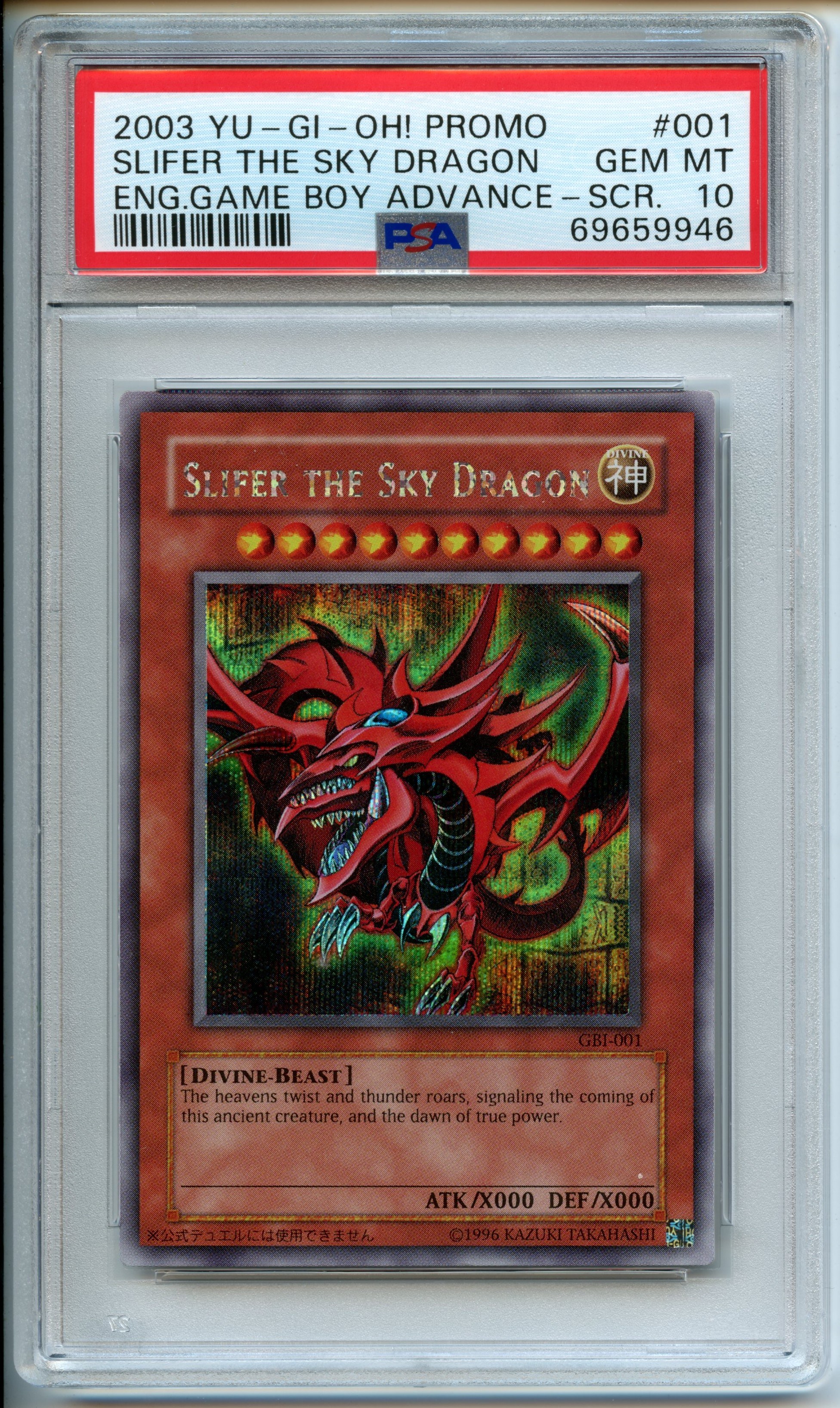 Yu-Gi-Oh! - Slifer The Sky Dragon - Game Boy Advance  - PSA 10