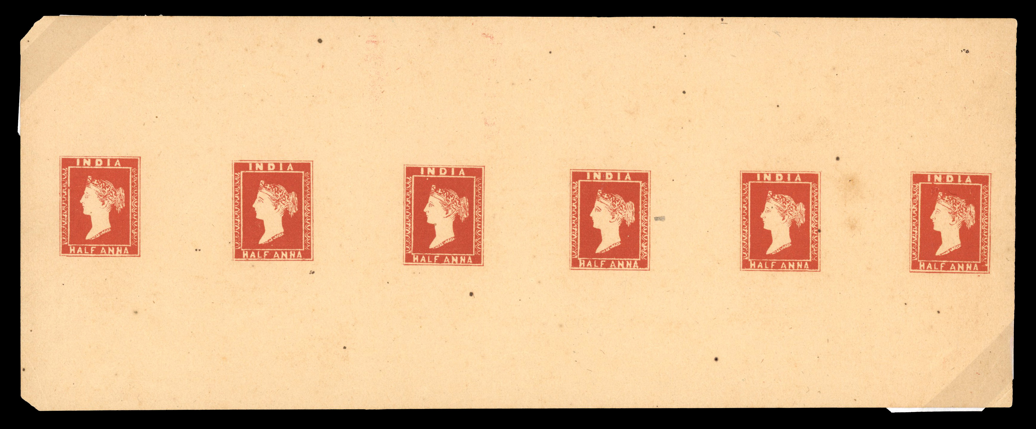 India 1854 reprints 1890 ½a red sheet of 6