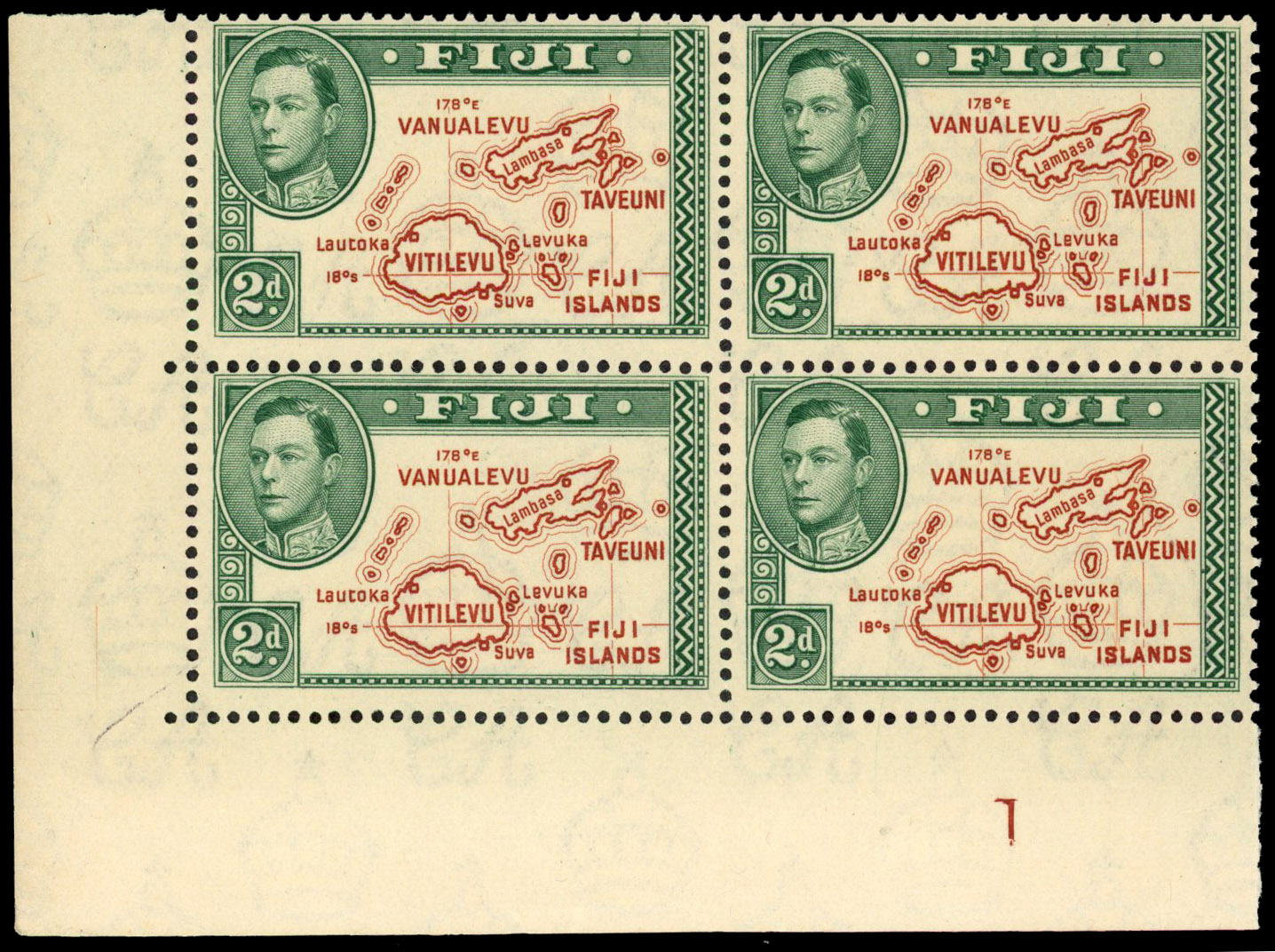 Fiji SG 253, a Plate block mint