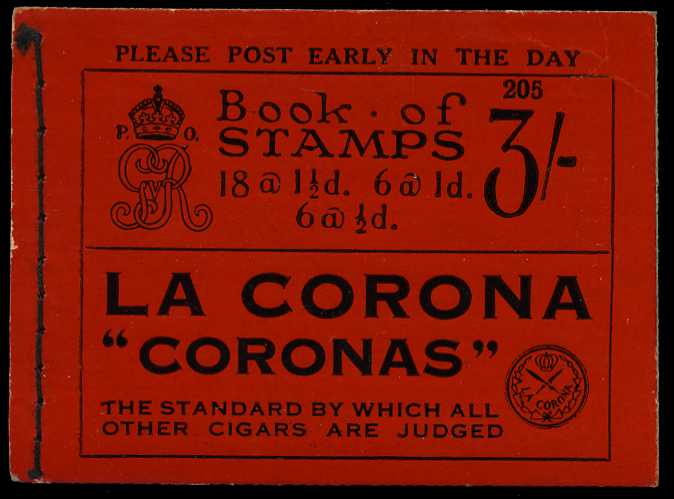 1930 (November) 3/- booklet (#205), perfs...