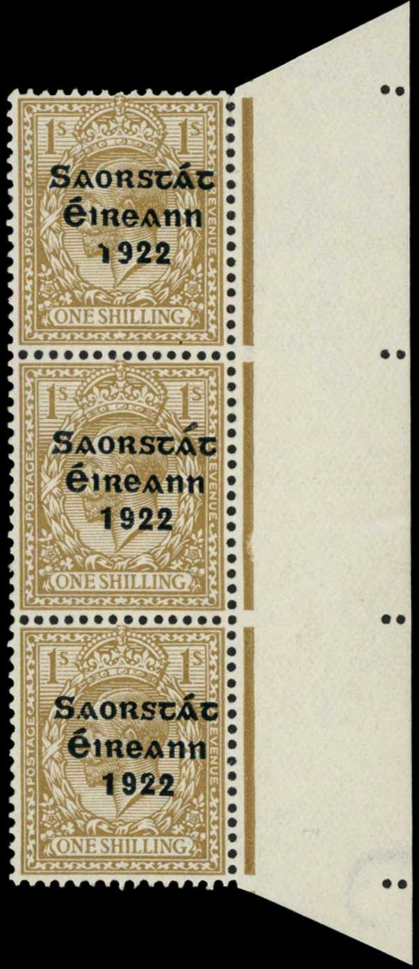 1922-23 1s bistre-brown, type 5 opt by...