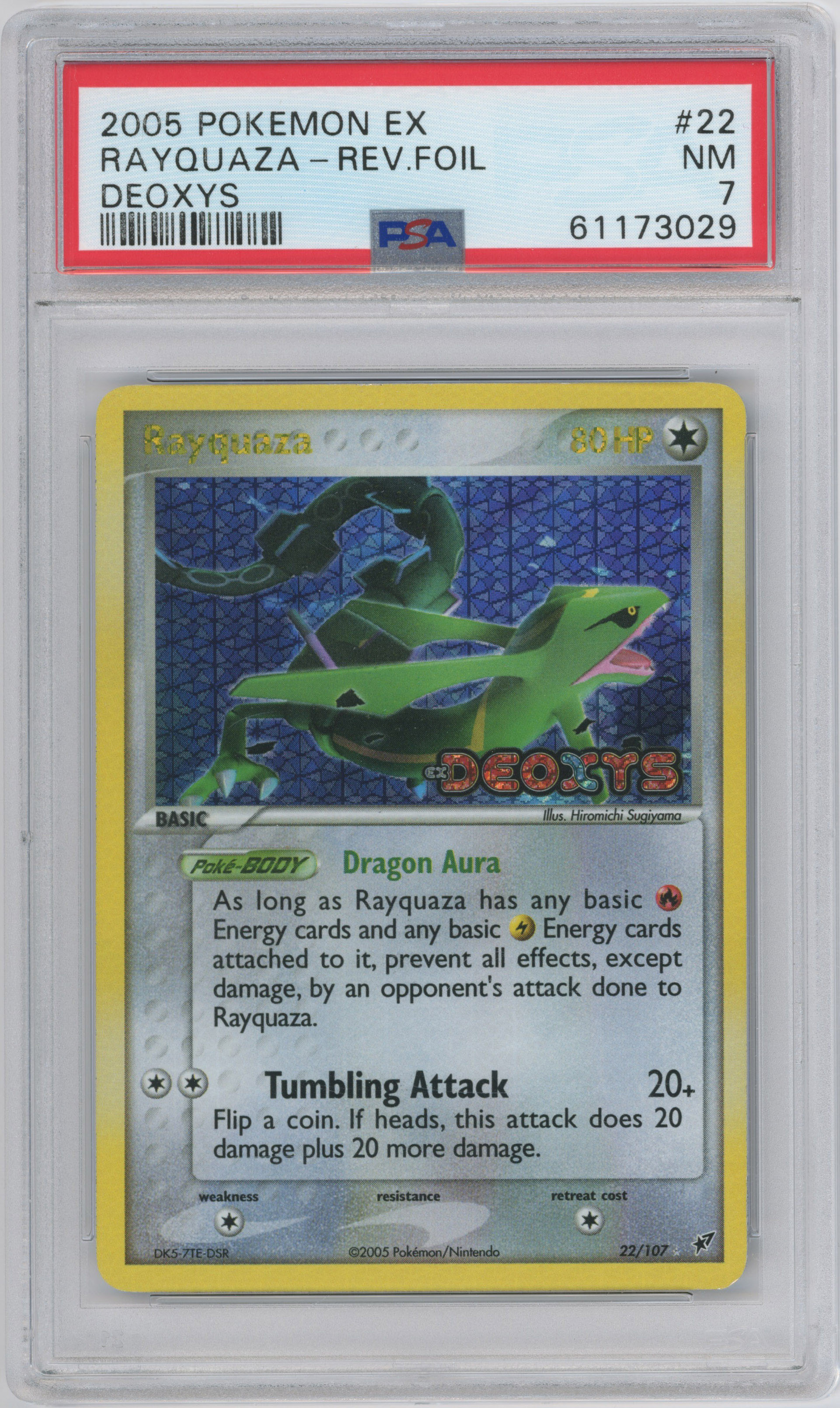 Pokémon TCG - PSA 7 Rayquaza Rev-Holo - EX Deoxys #22