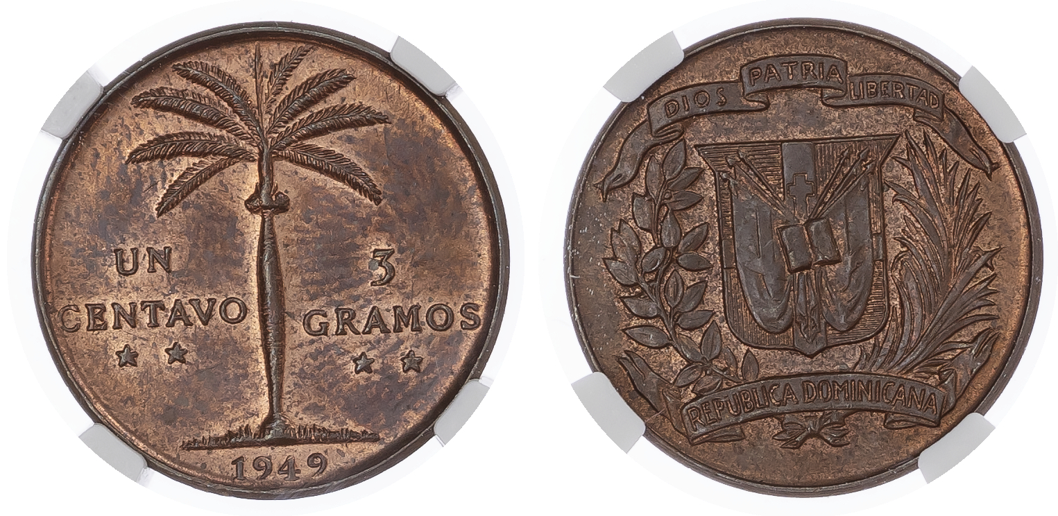 Dominican Republic. Third Republic CU 1 Centavo. 1949. 