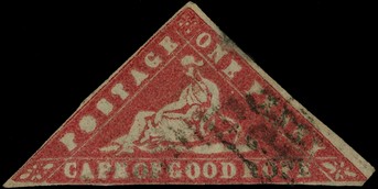 1861 'Woodblock' 1d carmine, lightly used, close margins save where just touched at base, small repaired defects.  Eichele...