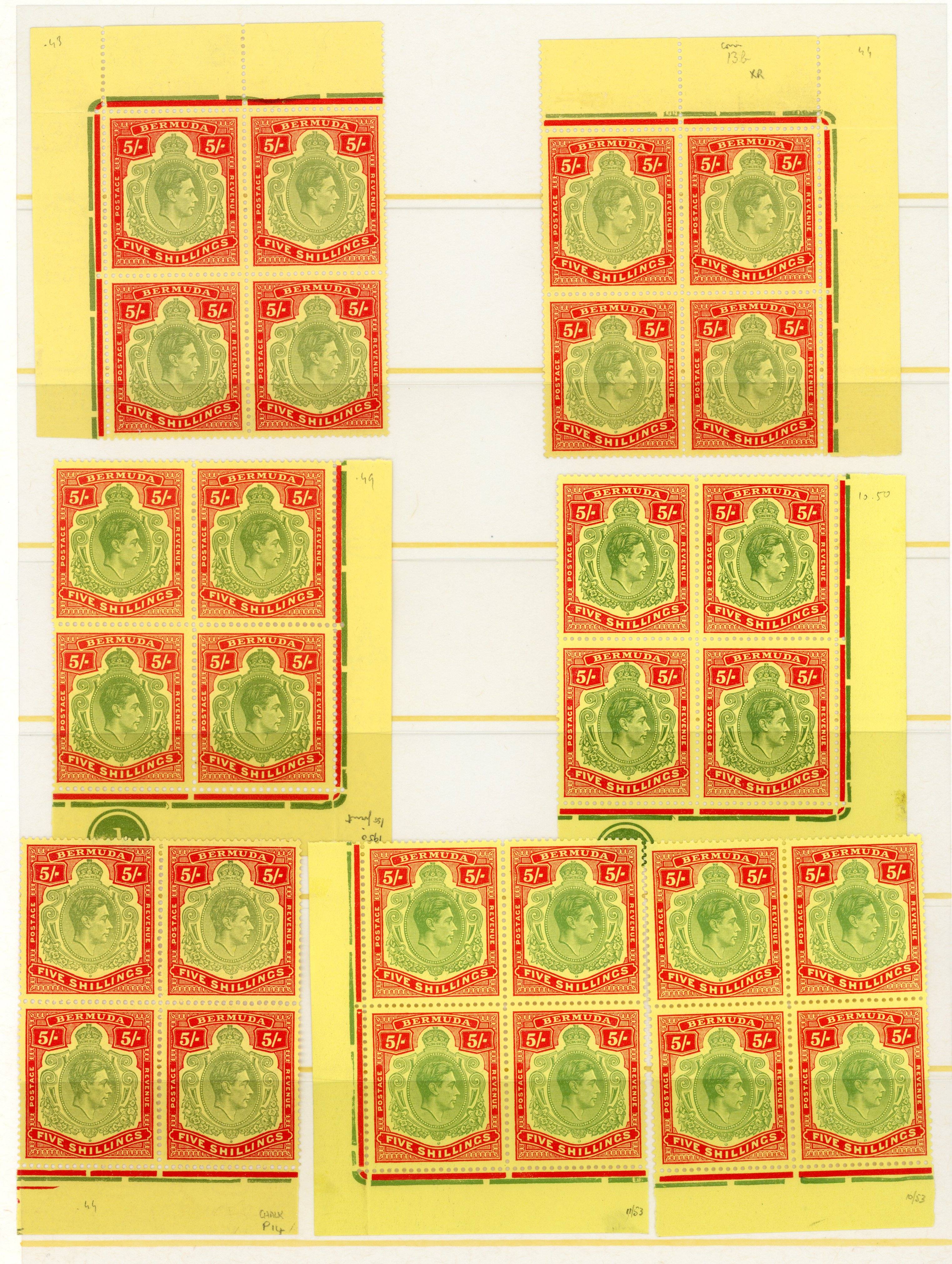 Bermuda SG 118d-g blocks mint