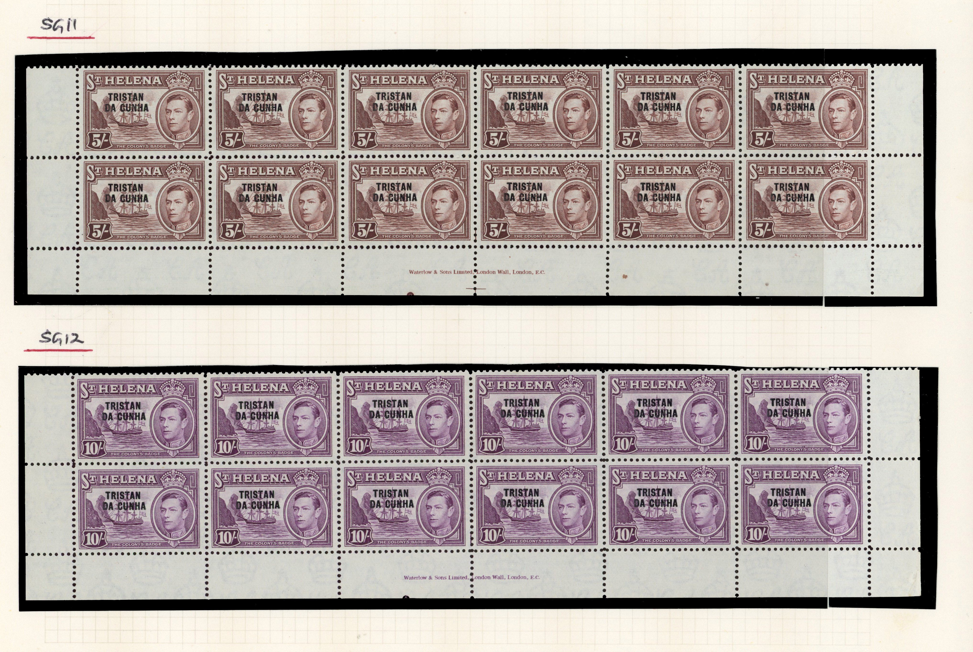 Tristan da Cunha SG 1-12 blocks mint