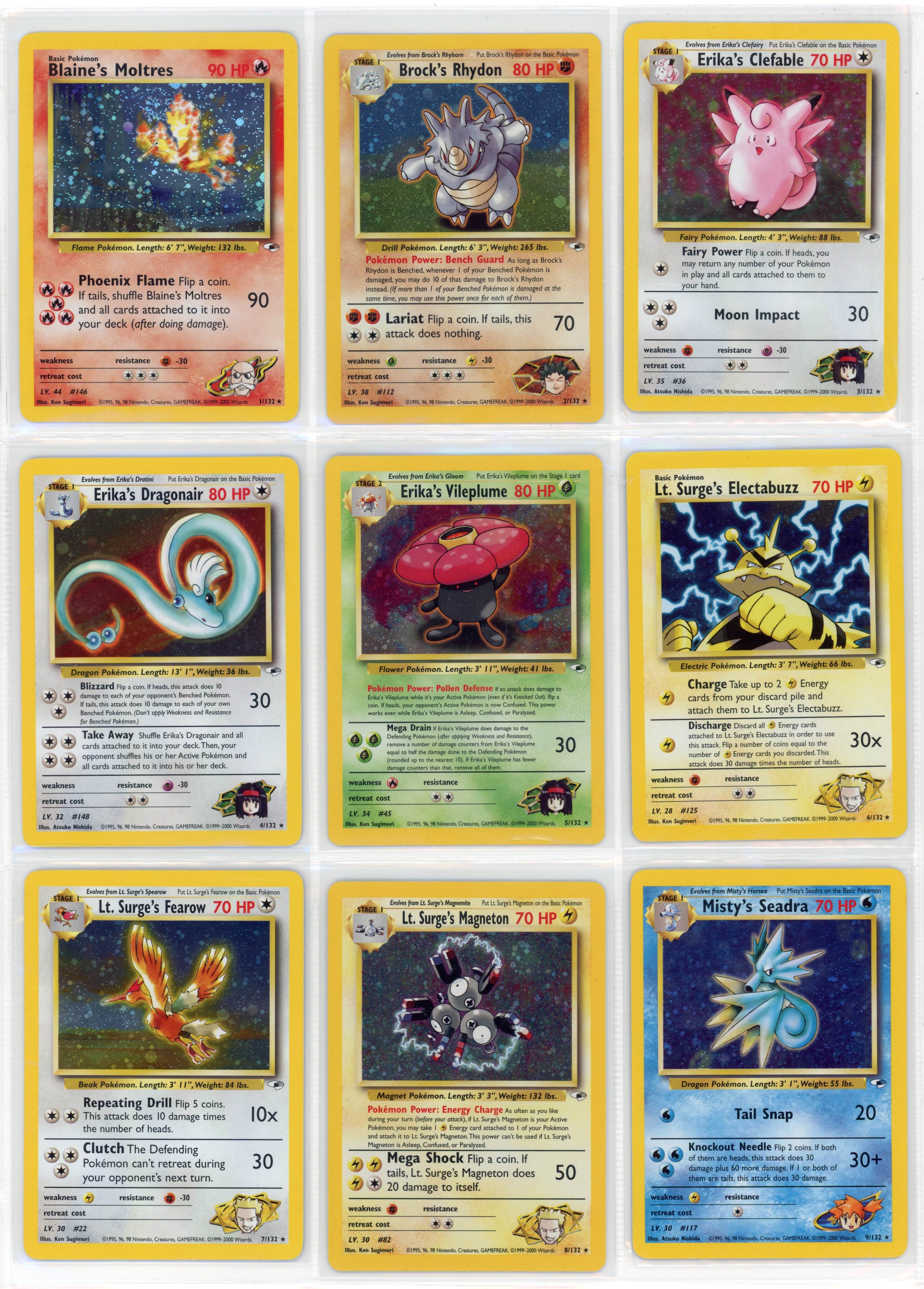 Gym Heroes x13 Holo Collection - Avg. Condition NM