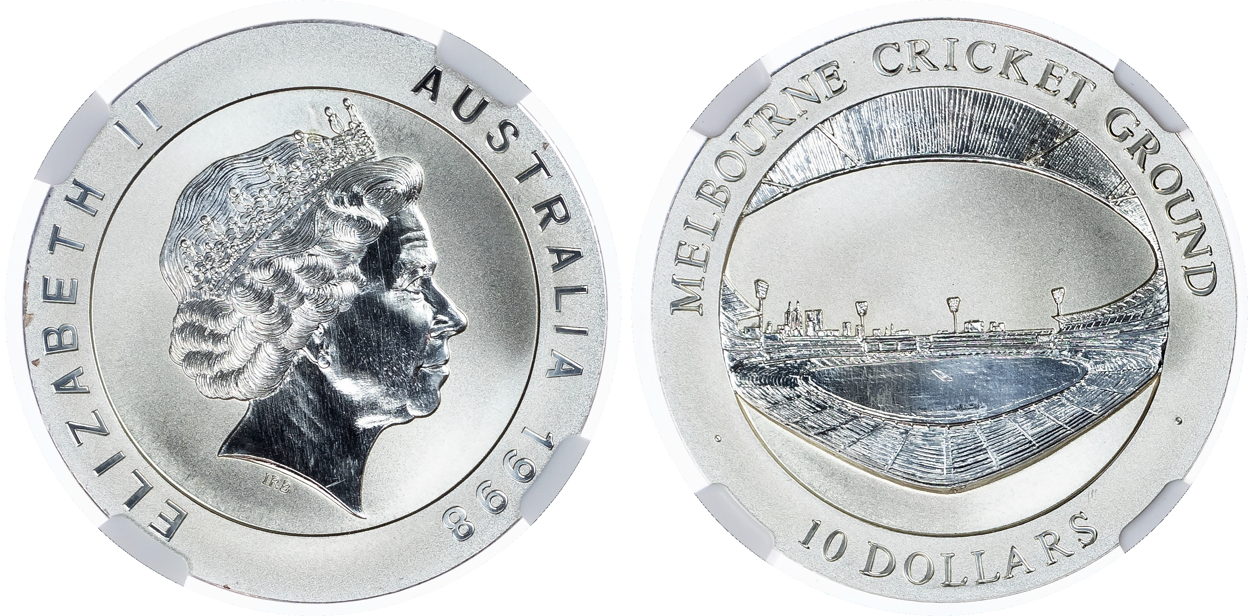 Australia, Melbourne. Melbourne Cricket Grounds AR Proof 10 Dollars. 1998. 