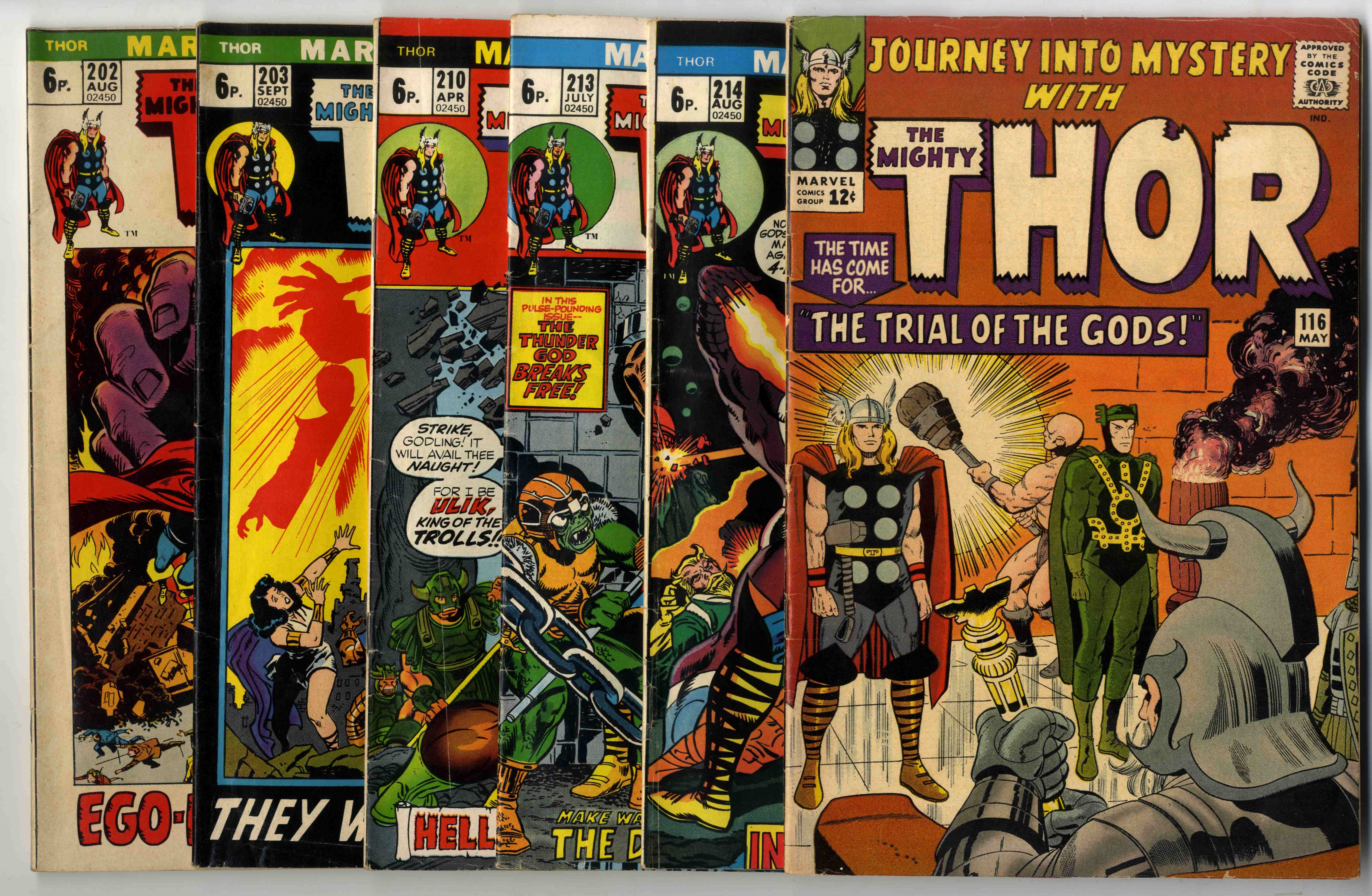 Thor (Marvel Comics 1965-1973) Bundle of 12
