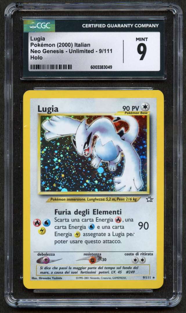 1st edition lugia pokemon card Neo Genesis Holo # 9 SCJ Preserved in a tamper pokemon cards lugia When I