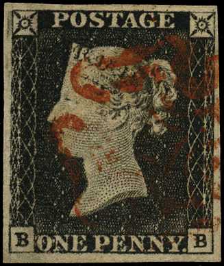 1840 1d black, Plate 1a (BB), good even...