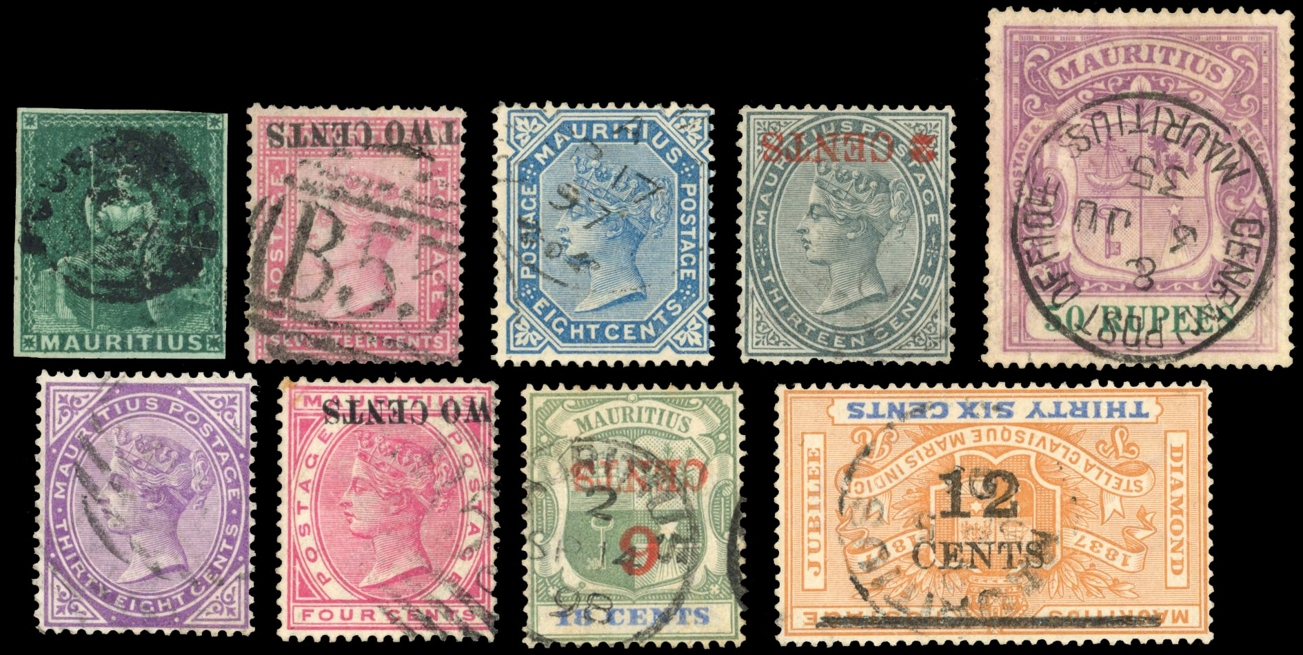 Mauritius 1858-1934 collection used
