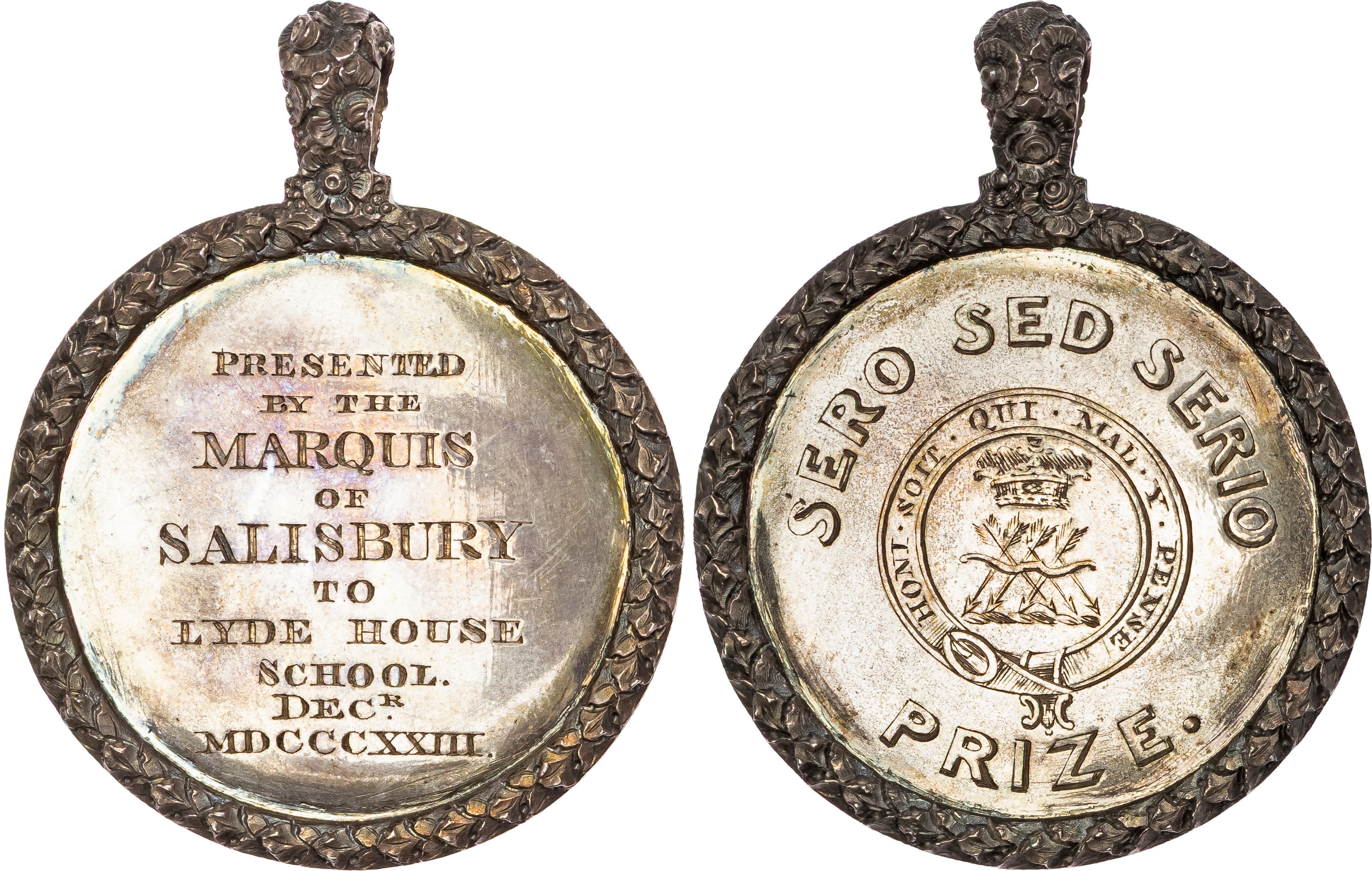 Bath, or near, Lyde House School, Half Yearly silver prize medal 1823.