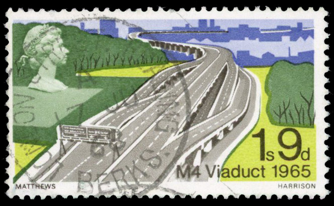 GB 1968 Bridges 1s9d gold and phosphor omitted used