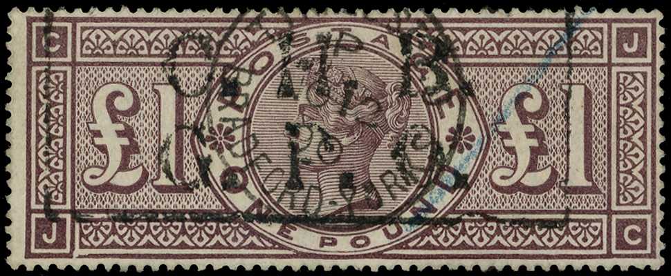 1884 Watermark Crowns £1 brown-lilac...