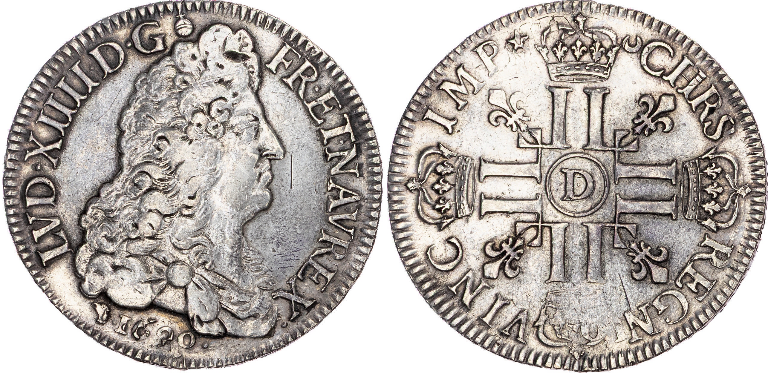 France, Louis XIV (1643-1715), silver Écu aux 8L, 1690