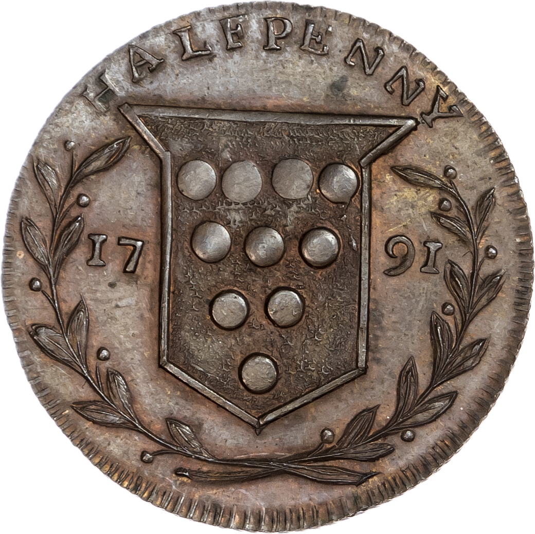 London - Holborn, Paul Skidmore mule (T Santer, Kidderminster) Halfpenny 1791