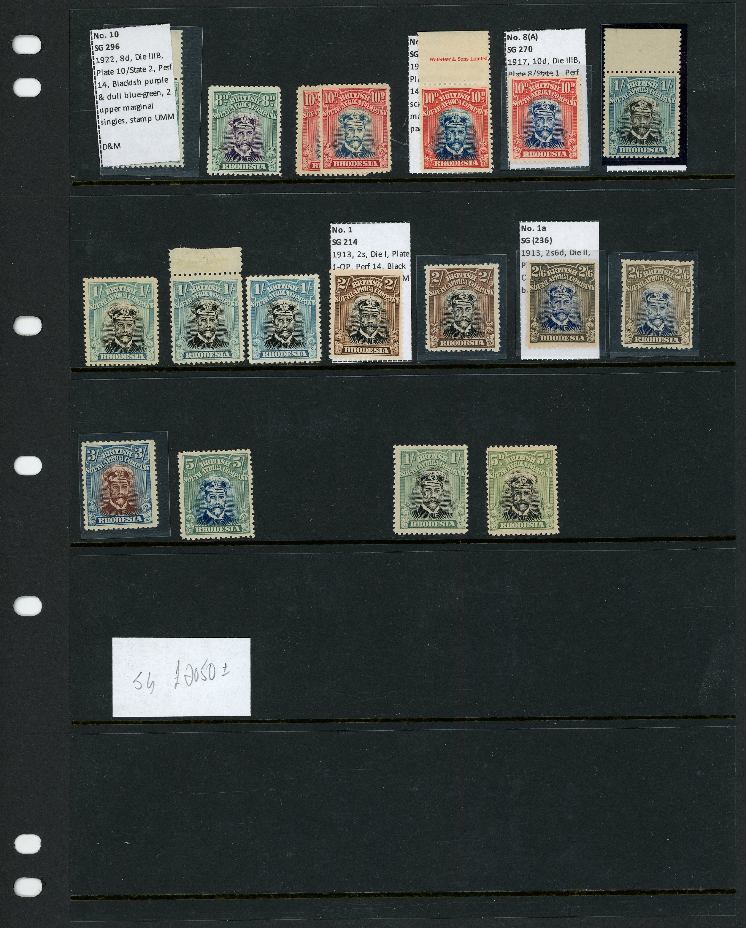 1913-23 Admirals 2d to 5/- unmounted o.g....