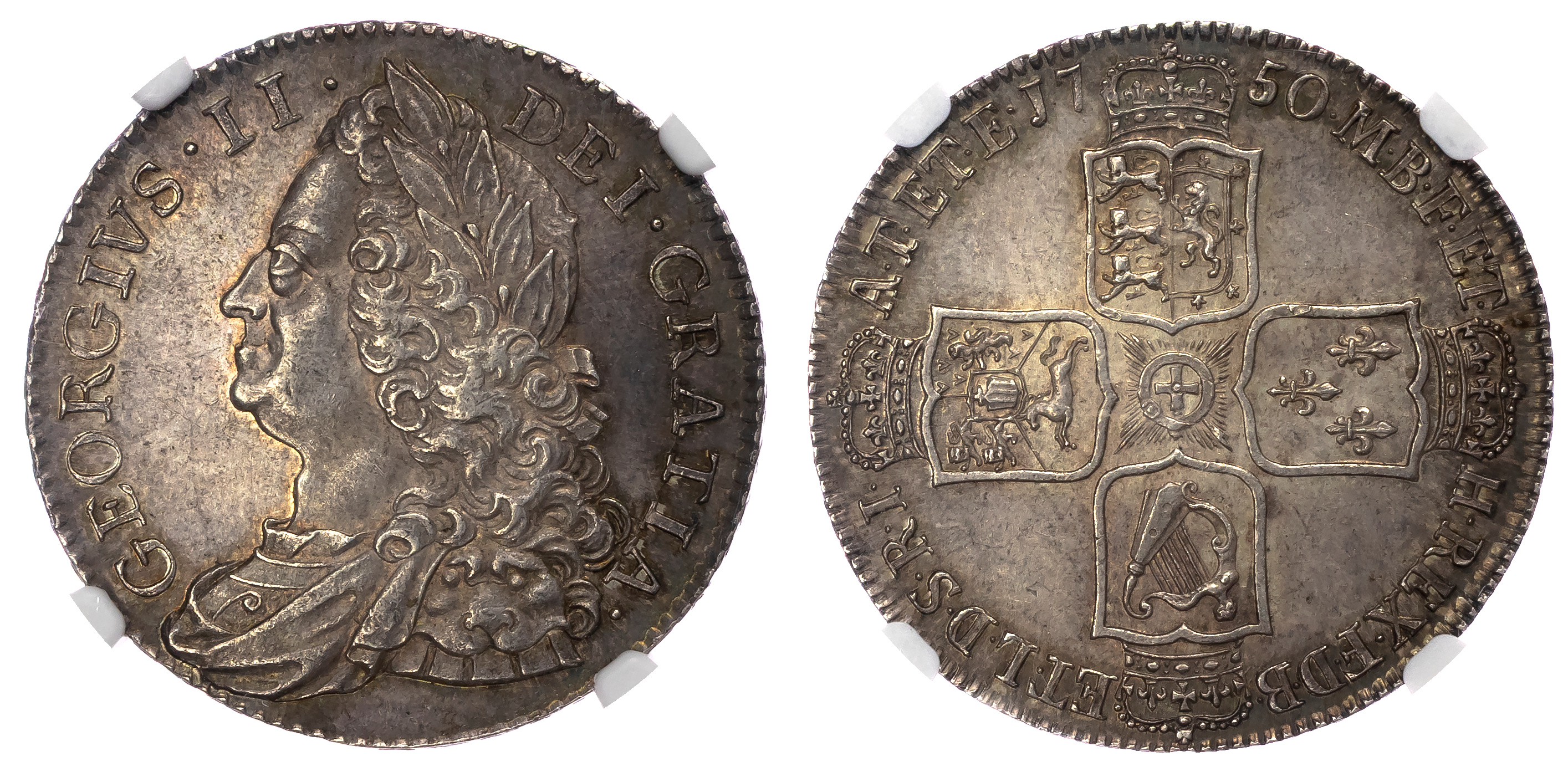 1750 George II QUARTO Halfcrown - NGC MS63