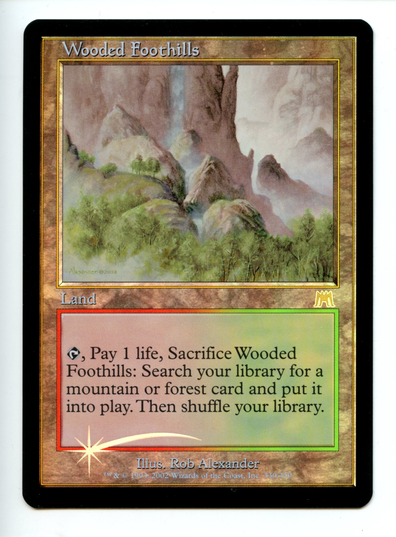 Magic The Gathering  - Wooded Foothills FOIL  - Onslaught - Near Mint 