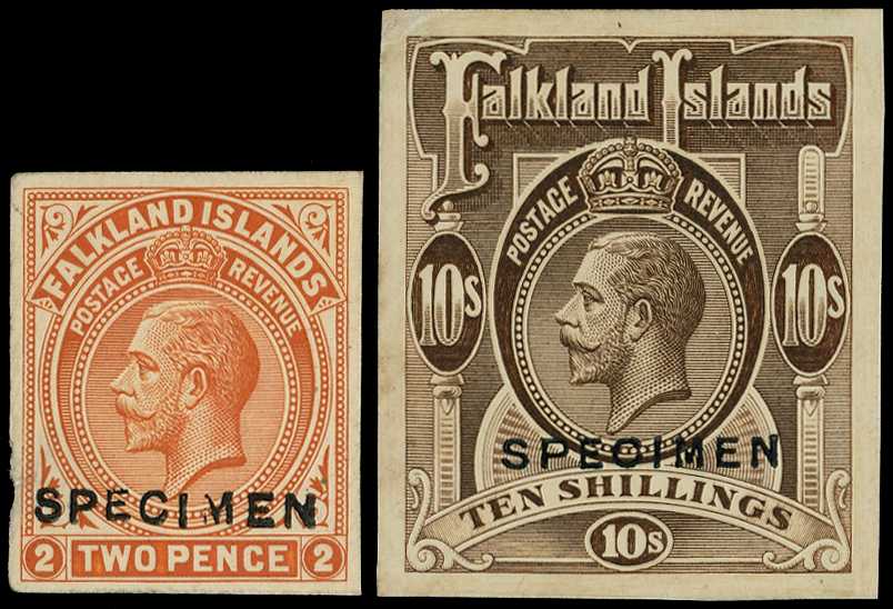 1912-20 imperforate printers' samples of the...