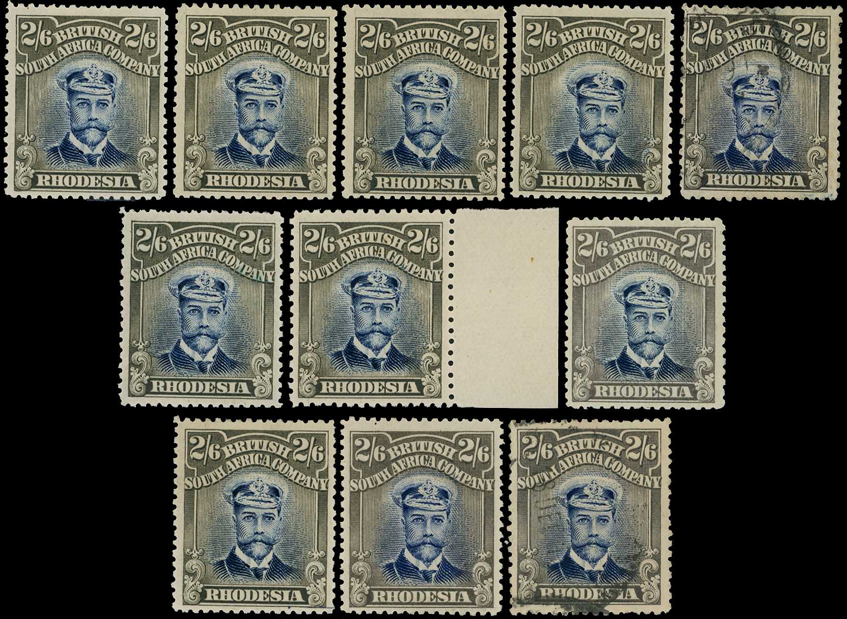 1913-7 2/6d Head Die II, perf 15. Nine...