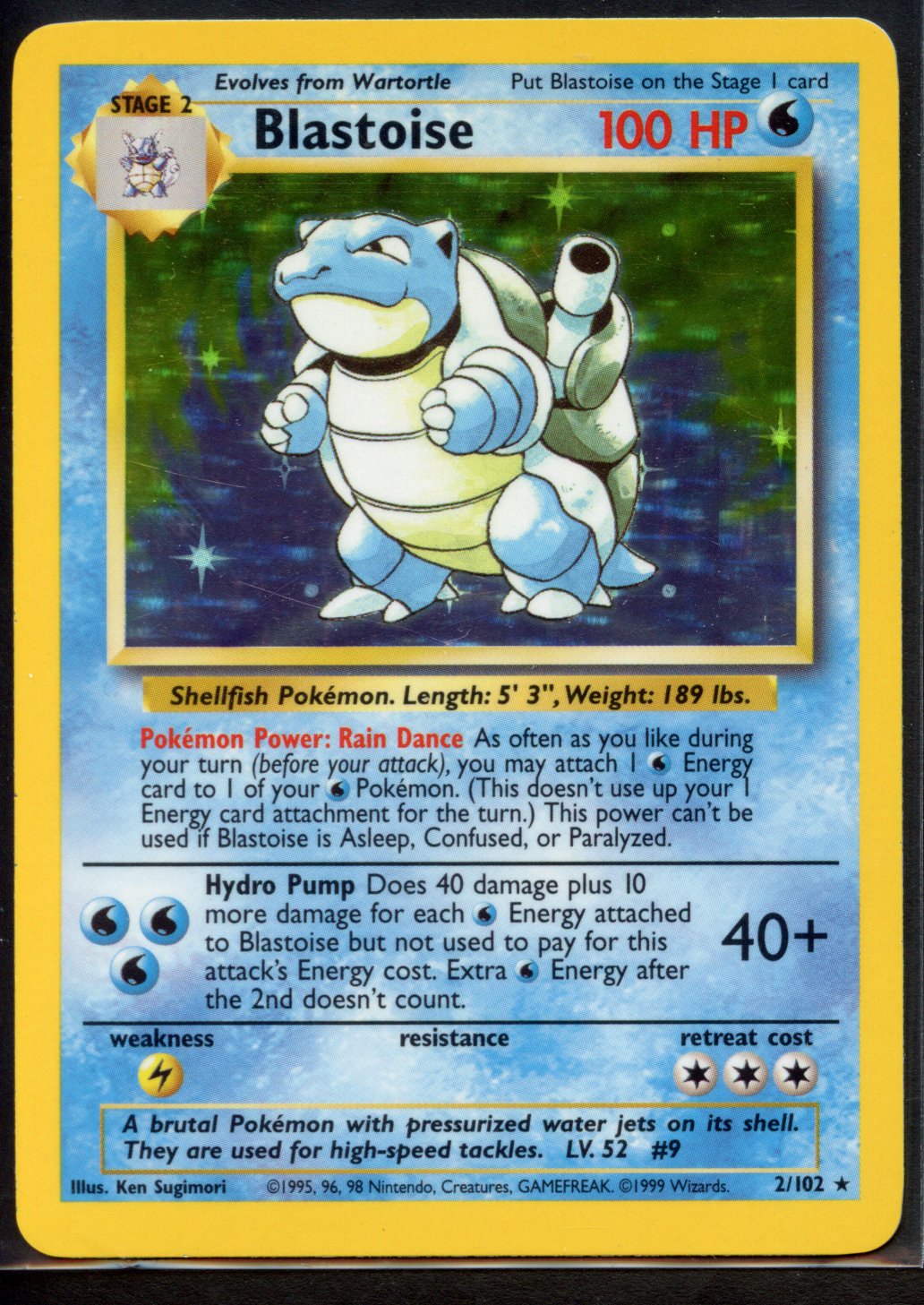 Blastoise Holo #2/102 - Base Set (Ungraded) - Near Mint