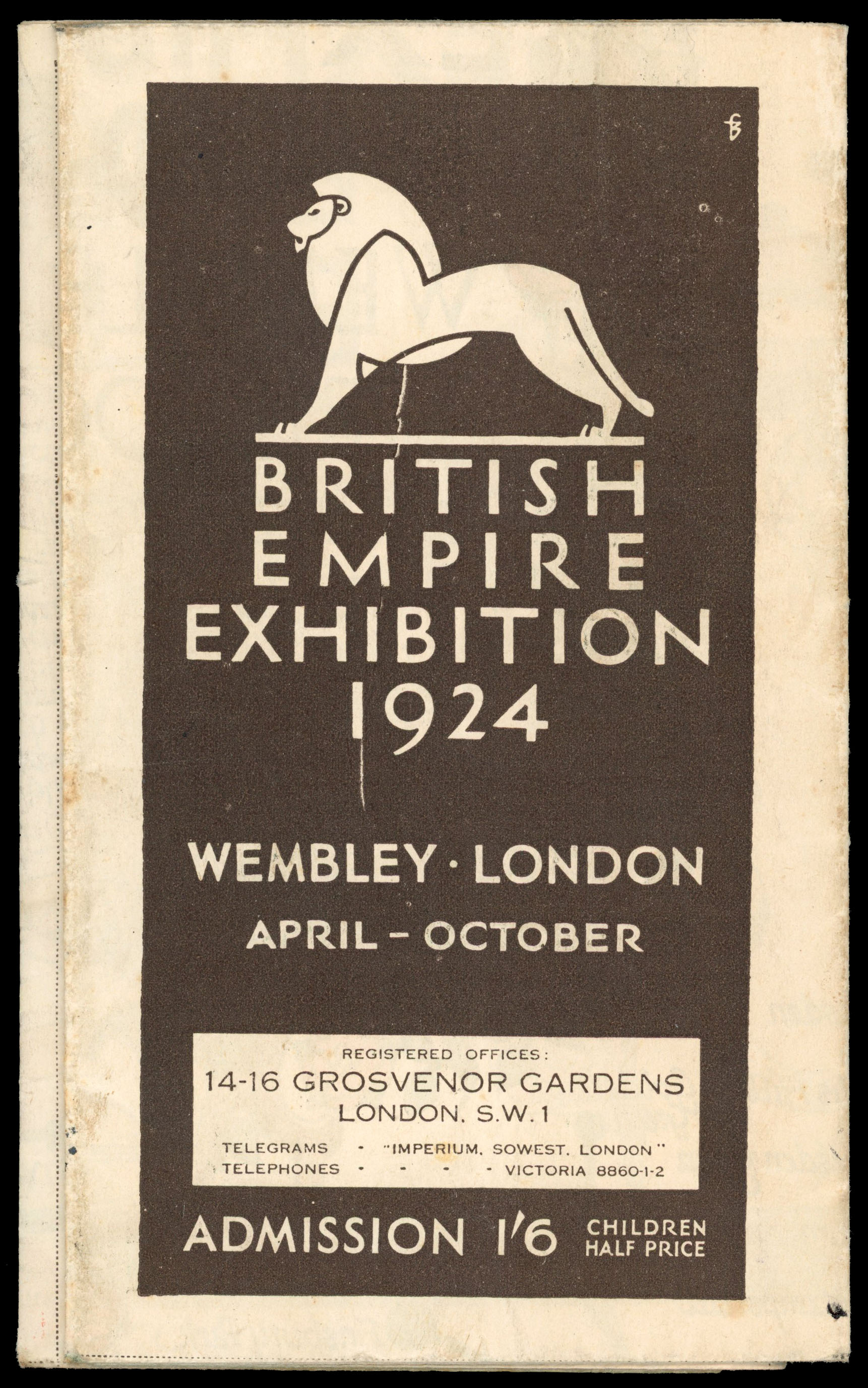 EPHEMERA: 1924 British Empire Exhibition map, some minor imperfections still lovely fresh condition ideal for display
