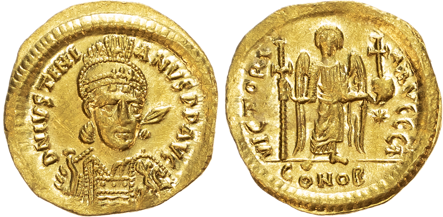 Justinian I (AD 527-565) AV Solidus, Constantinople, AD 527-537, 4.44g. 