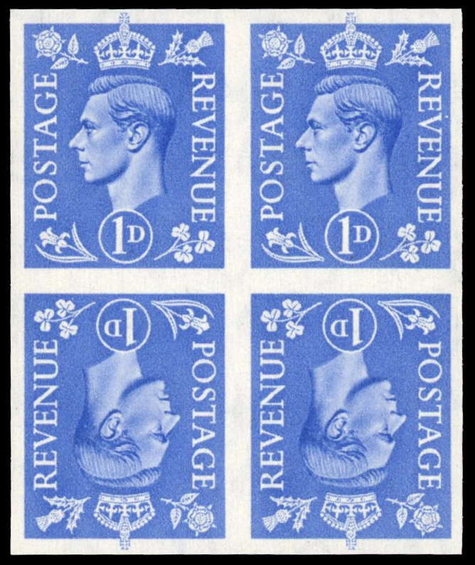 GB SG 504var 1d imperf imprimatur block