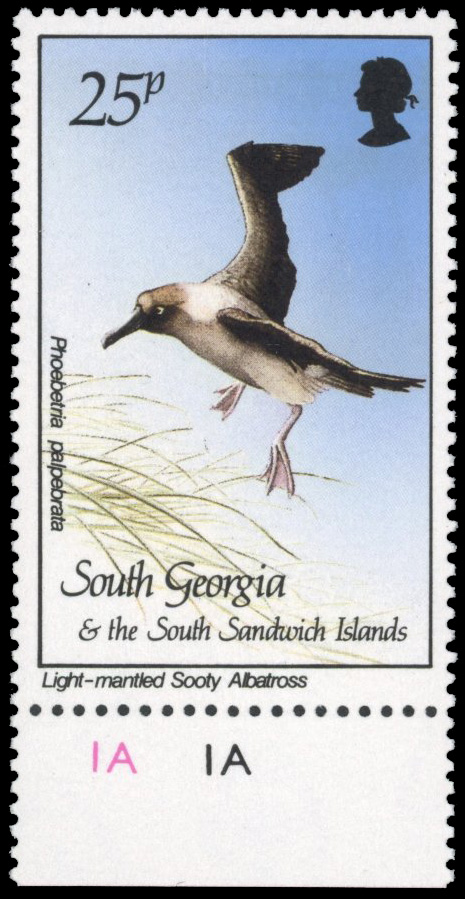 South Georgia SG 172w 1987 25p Albatross watermark inverted mint