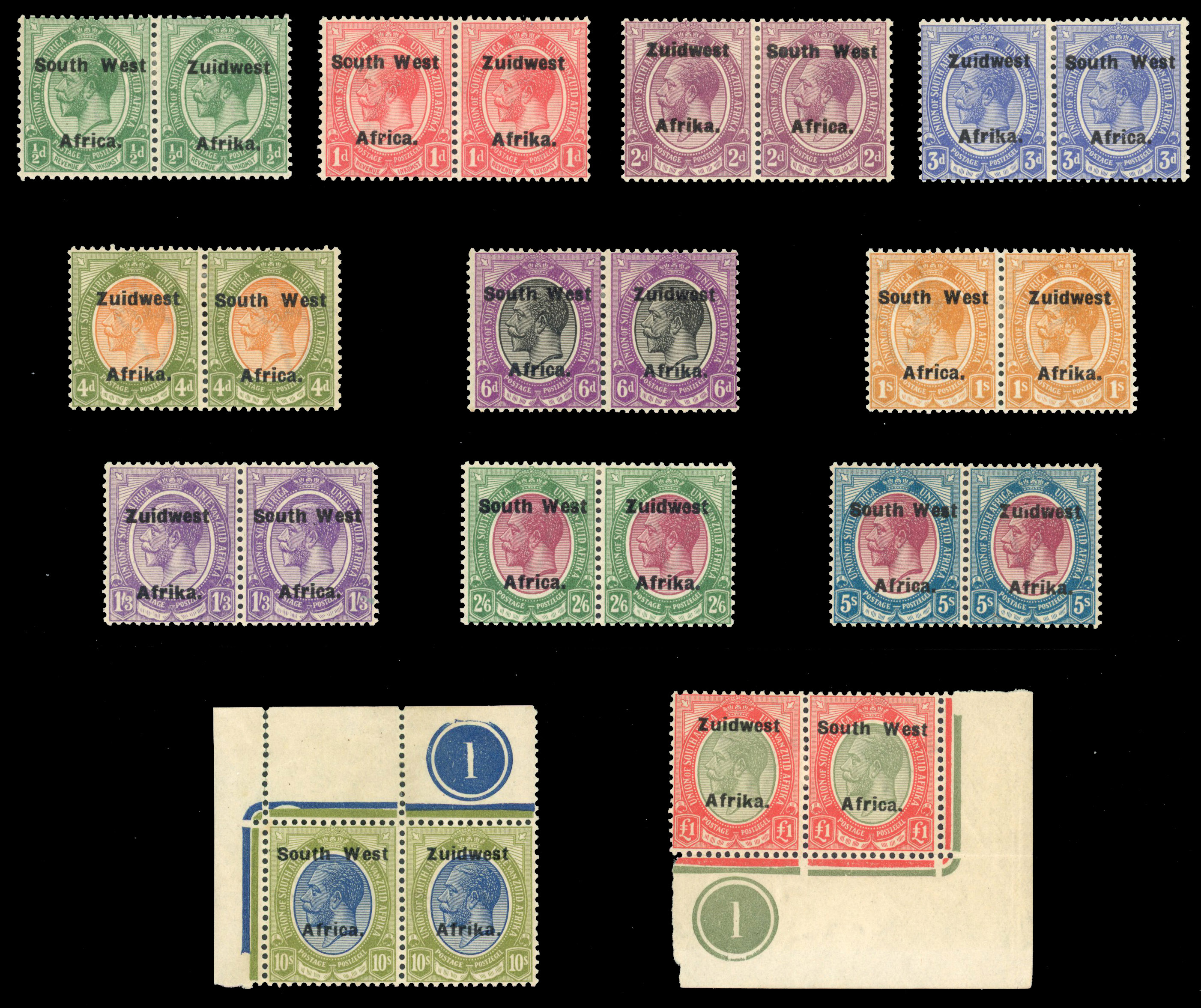 SOUTH WEST AFRICA: 1923 to 1926 study on Hagners 