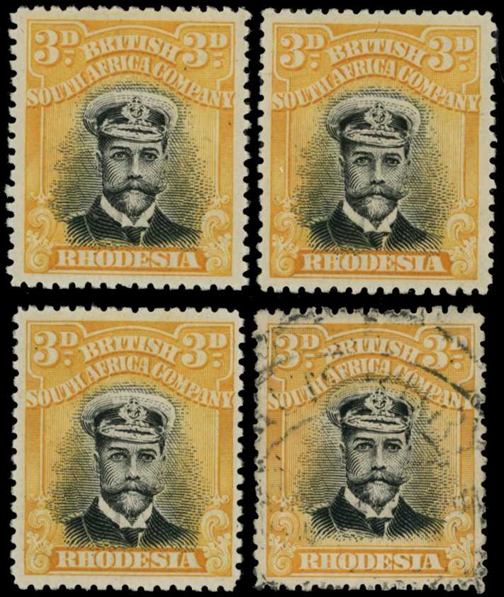1913-7 3d Head Die II, perf 14. Three fine...