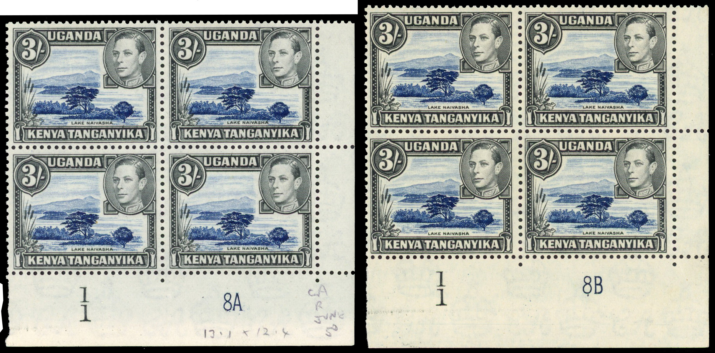 KUT SG 147b Plate blocks mint