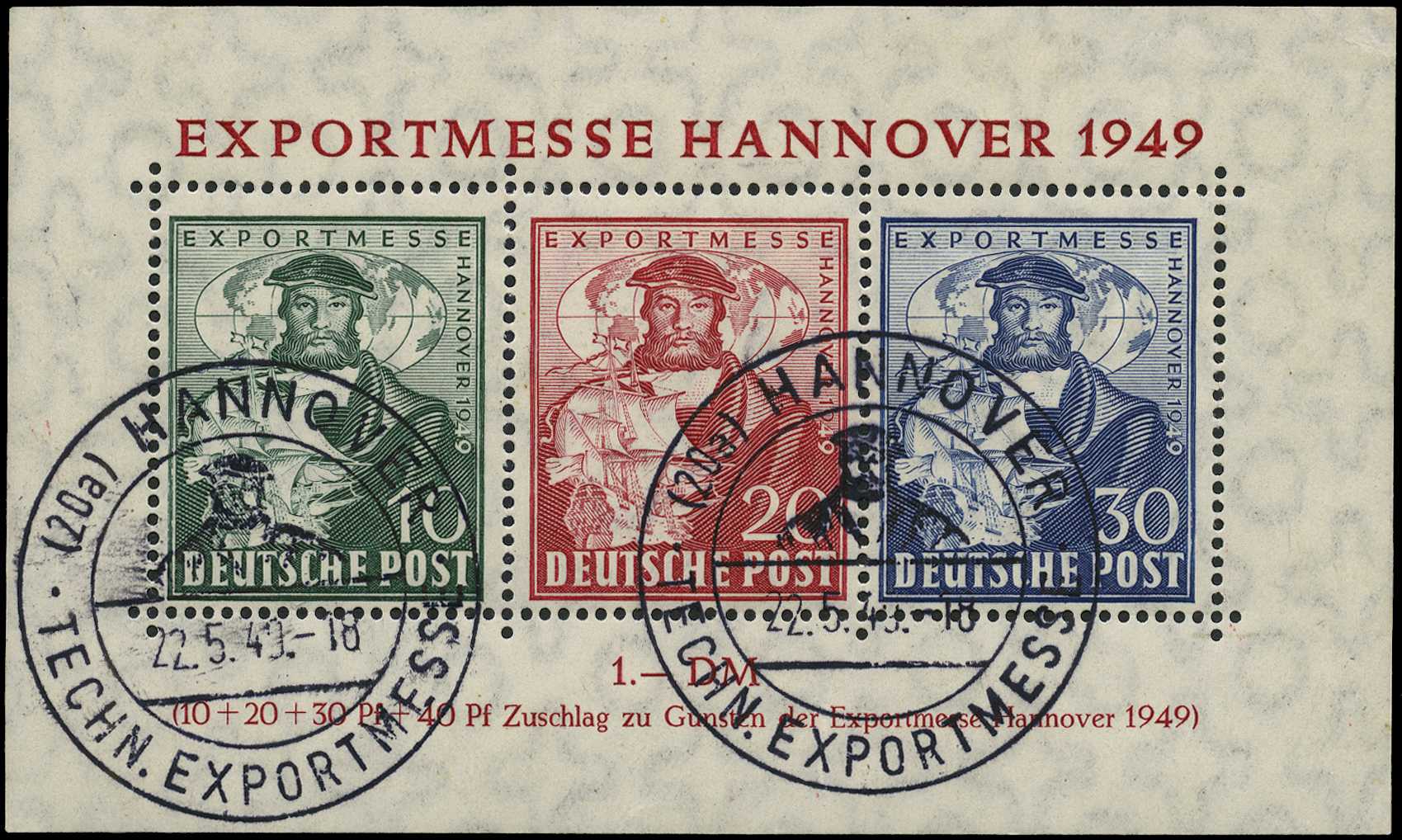 1949 Hanover Trade Fair miniature sheet,...