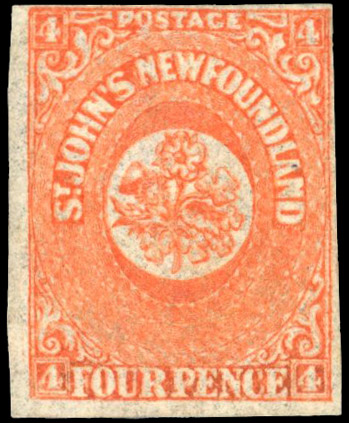 Newfoundland SG 12 4d orange-vermilion mint